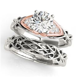 1.35 CTW Certified VS/SI Diamond Solitaire 2Pc Set 14K White & Rose Gold - REF-505W5H - 31887