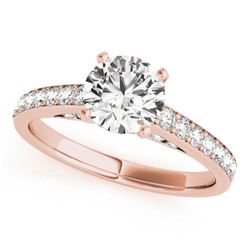 1.5 CTW Certified VS/SI Diamond Solitaire Ring 18K Rose Gold - REF-381W8H - 27469