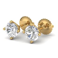 1.5 CTW VS/SI Diamond Solitaire Art Deco Stud Earrings 18K Yellow Gold - REF-309H3W - 37303