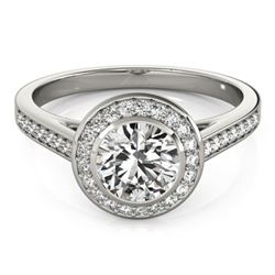 1.3 CTW Certified VS/SI Diamond Solitaire Halo Ring 18K White Gold - REF-385M3F - 26416