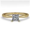 Image 1 : 0.55 CTW Princess Cut VS/SI Diamond Engagement Designer Ring 18K Yellow Gold - REF-102F2M - 32395