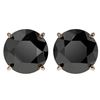 Image 1 : 4.19 CTW Fancy Black VS Diamond Solitaire Stud Earrings 10K Rose Gold - REF-100M2F - 36712