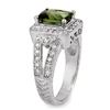 Image 2 : 2.55 CTW Green Tourmaline & Diamond Ring 18K White Gold - REF-116M2F - 11334