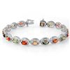 Image 1 : 12.90 CTW Multi-Color Sapphire Bracelet 18K White Gold - REF-154R2K - 11707