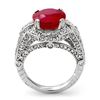 Image 2 : 10.50 CTW Ruby & Diamond Ring 14K White Gold - REF-162Y4N - 11899