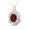 Image 1 : 6.0 CTW Ruby & Diamond Pendant 14K Yellow Gold - REF-138X2T - 14268