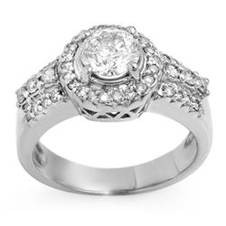 1.65 CTW Certified VS/SI Diamond Ring 18K White Gold - REF-399T3X - 11385