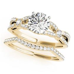 1.5 CTW Certified VS/SI Diamond Solitaire 2Pc Wedding Set 14K Yellow Gold - REF-378X2T - 31891