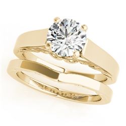 1.25 CTW Certified VS/SI Diamond Solitaire 2Pc Wedding Set 14K Yellow Gold - REF-485N5Y - 31864