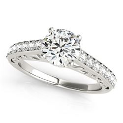 1.4 CTW Certified VS/SI Diamond Solitaire Ring 18K White Gold - REF-375K5R - 27648