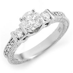 1.0 CTW Certified VS/SI Diamond Ring 18K White Gold - REF-145Y6N - 11535