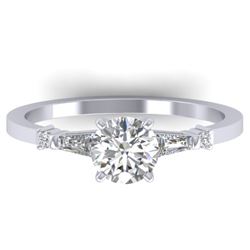 1.04 CTW Certified VS/SI Diamond Solitaire Ring 14K White Gold - REF-179K6R - 30390