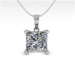 0.50 CTW VS/SI Princess Diamond Designer Necklace 18K Rose Gold - REF-97F8M - 32345