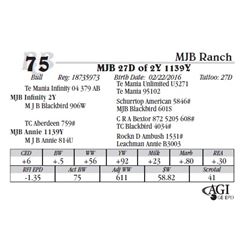 Lot 75 - MJB 27D of 2Y 1139Y