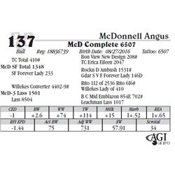 Lot 137 - McD Complete 6507