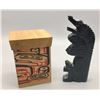 Image 1 : NW Coast Box and a Stone Sculpture