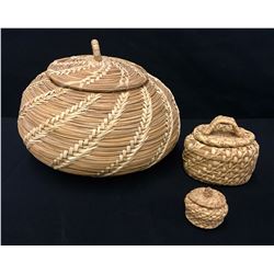 3 Vintage Tohono O’odham Baskets