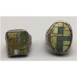 2 Inlay Turquoise Rings
