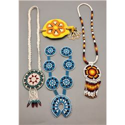 Beadwork Necklaces and Hairpiece