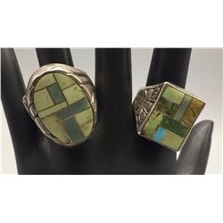 Pair of Turquoise Inlay Rings