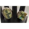 Image 2 : Pair of Turquoise Inlay Rings