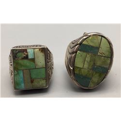 Pair of Turquoise Inlay Rings