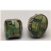 Image 1 : Pair of Turquoise Inlay Rings