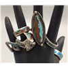 Image 1 : Group of 6 Vintage Inlay Rings
