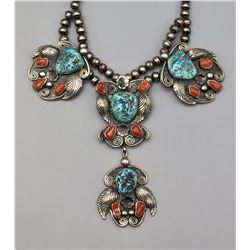 Vintage Turquoise and Coral Necklace
