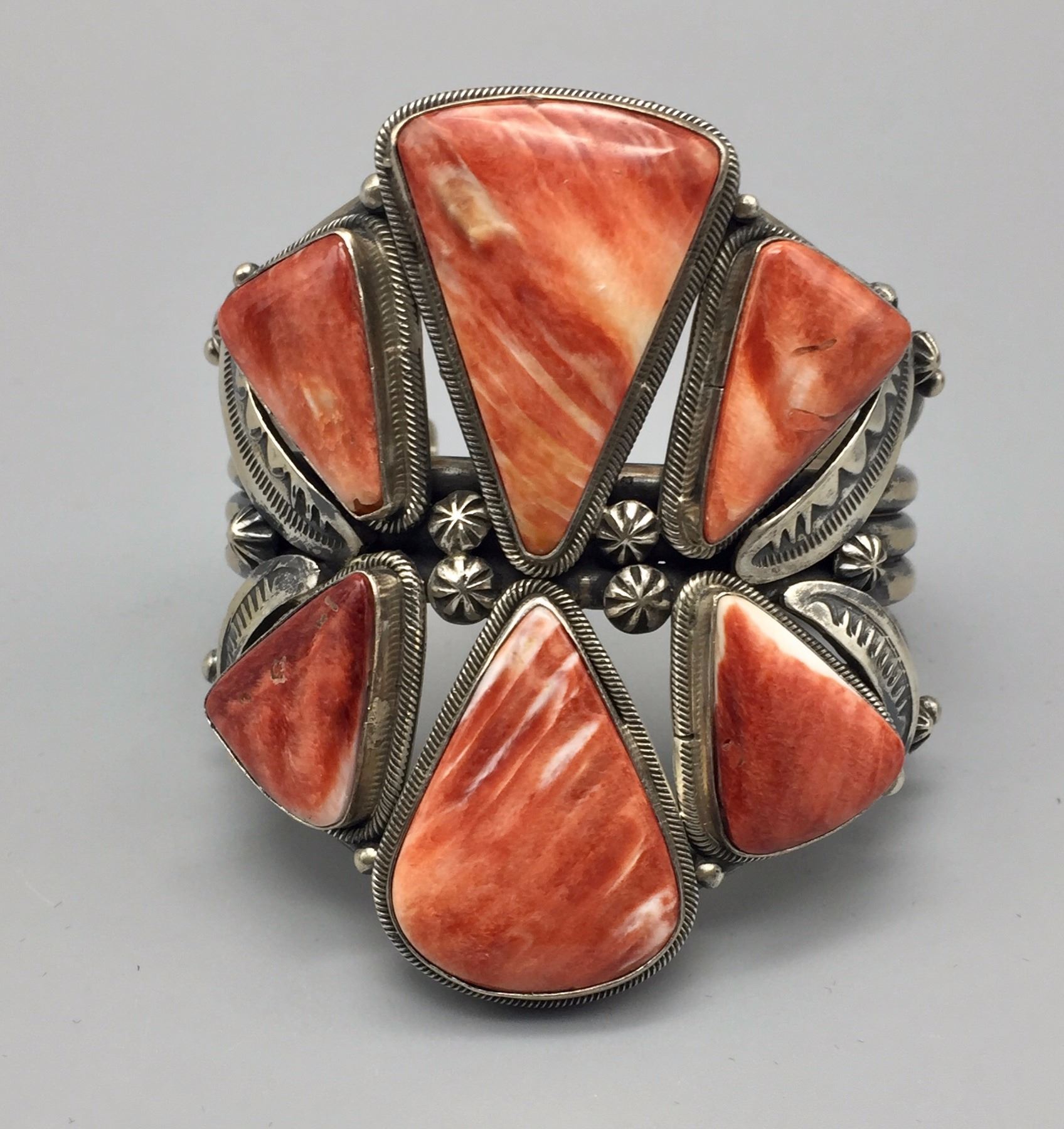 Six Stone Spiny Oyster Bracelet