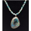 Image 1 : Chrysocolla and Sterling Silver Necklace
