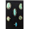 Image 2 : Group of 10 Vintage Turquoise Rings