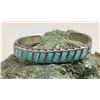 Image 1 : Sterling Silver and Turquoise Inlay Bracelet
