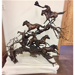 Indian Horse Capture, Large Bronze - Rattey