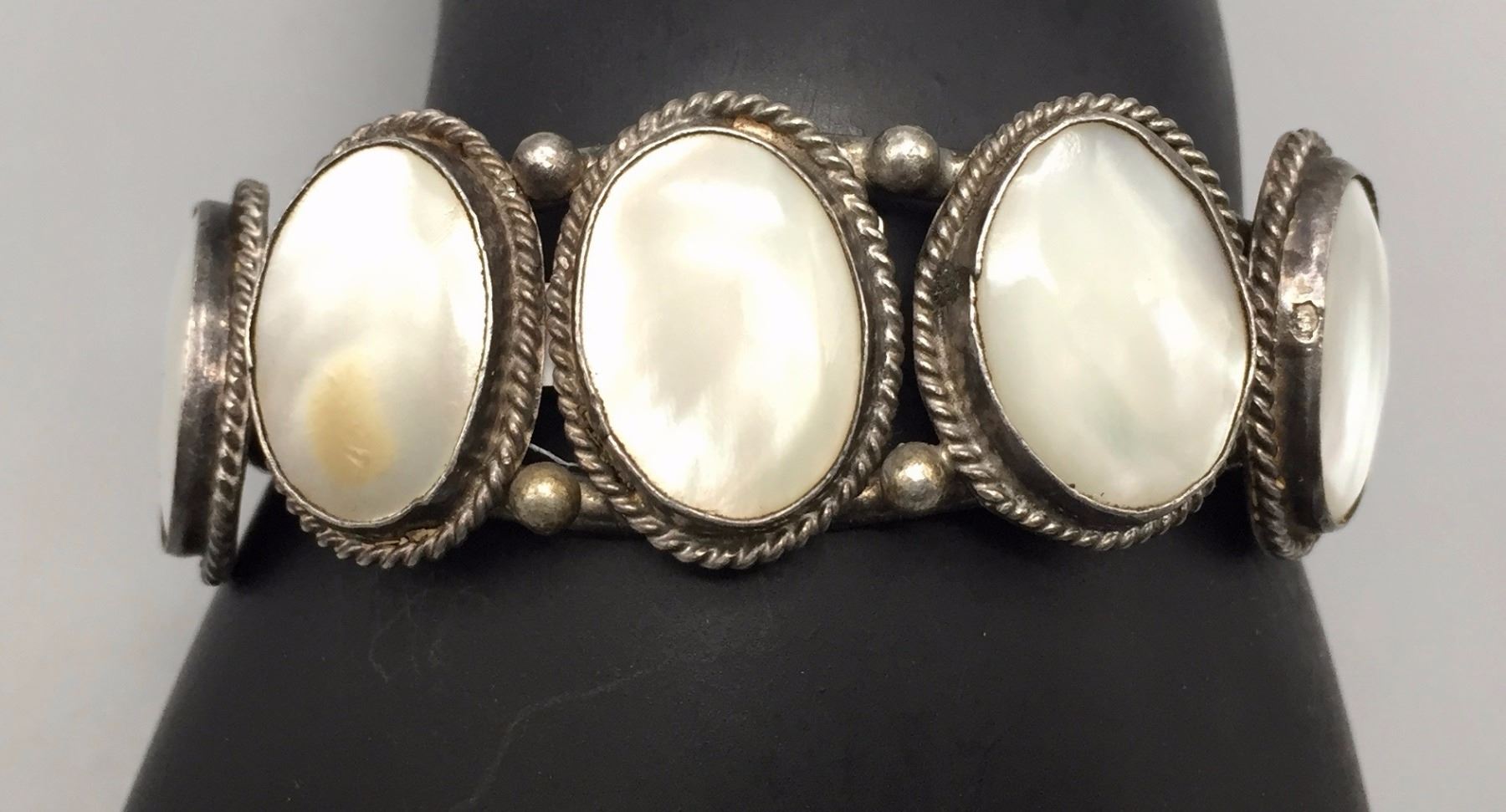 Antique Brass Mother of Pearl Bracelet main image 1
