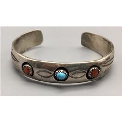 Vintage Turquoise and Coral Bracelet