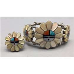 Zuni Inlay Bracelet and Ring - Laahte