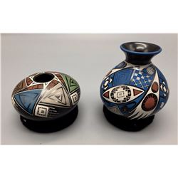 Pair of Mata Ortiz Polychrome Pots