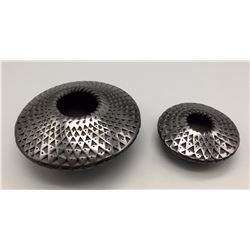 Pair of Gun Metal Finish Mata Ortiz Pots