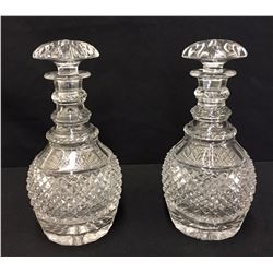 Pair of Vintage Crystal Decanters