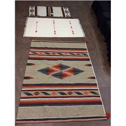 Vintage Chimayo Weaving and 2 Mexican Blankets