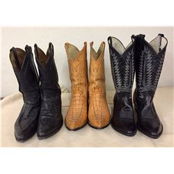 Group of 3 Pair Vintage Cowboy Boots