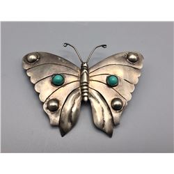 Vintage Turquoise Butterfly Pin
