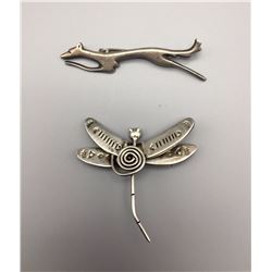 Pair of Vintage Sterling Silver Pins