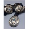 Image 2 : Vintage Sterling & Turquoise Concho Belt