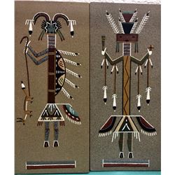 Pair Of Vintage Navajo Sandpaintings