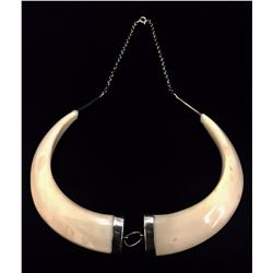 Antique Ivory and Sterling Necklace