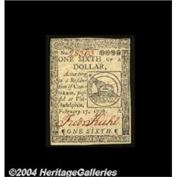 Continental Currency February 17, 1776 $1/6