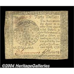 Continental Currency April 11, 1778 $40