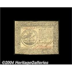 Continental Currency September 26, 1778 $5